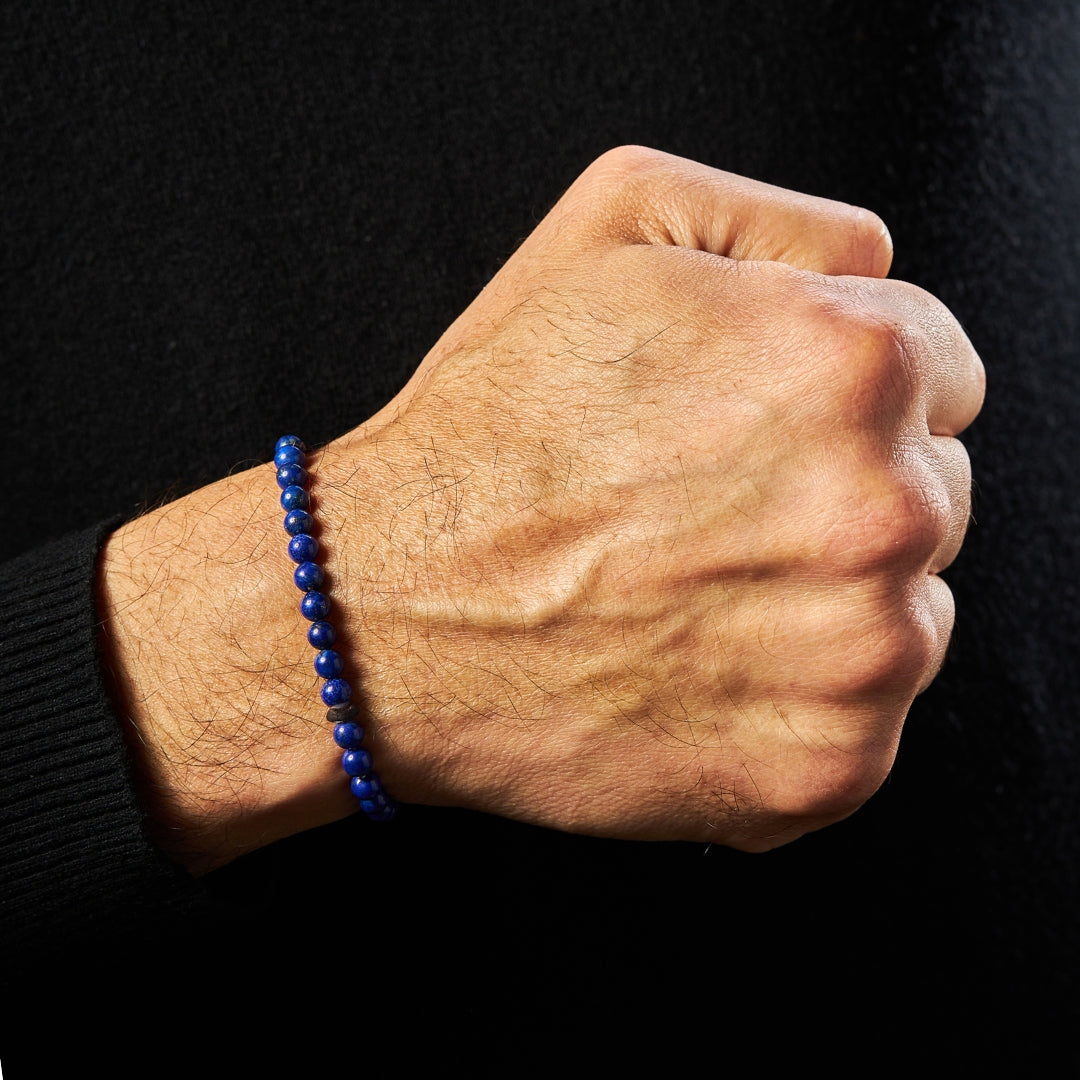 The Traveller Sibha Bracelet: Lapis Lazuli and Ebony - 33 Beads, 5.5mm