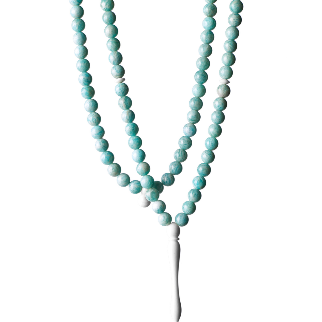 The Oceana Sibha: Amazonite and Dromedary - 99 Beads, 8mm