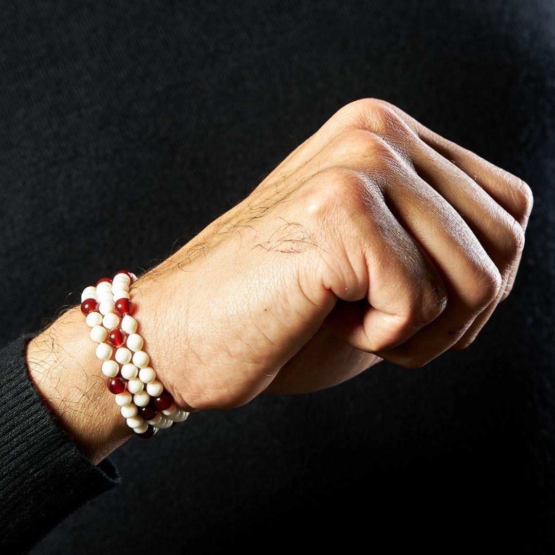 The Traveller Sibha Bracelet: Aqeeq & Dromedary - 99 Beads, 5.5mm