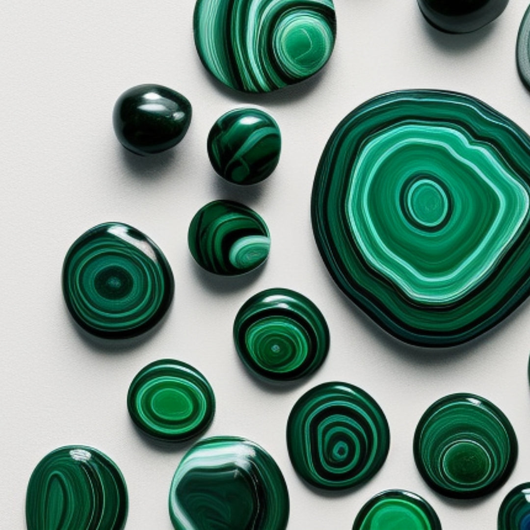 The One-Million Sibha: Malachite, Lava, and Ebony - 100 Beads, 8mm