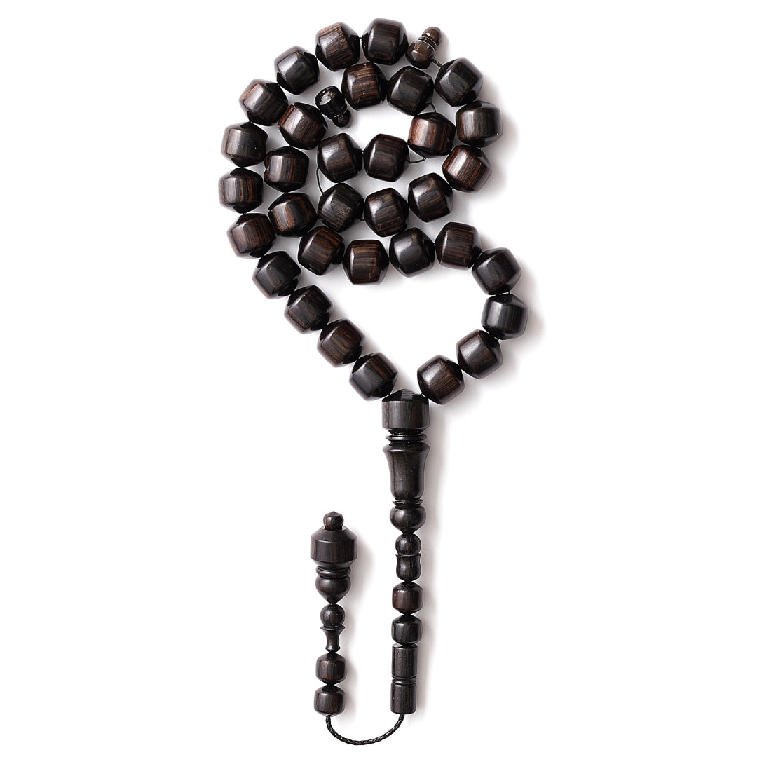 The Connoisseur Sibha: Luxurious Ebony Wood (Pomme Edition), 33 Beads, 13mm
