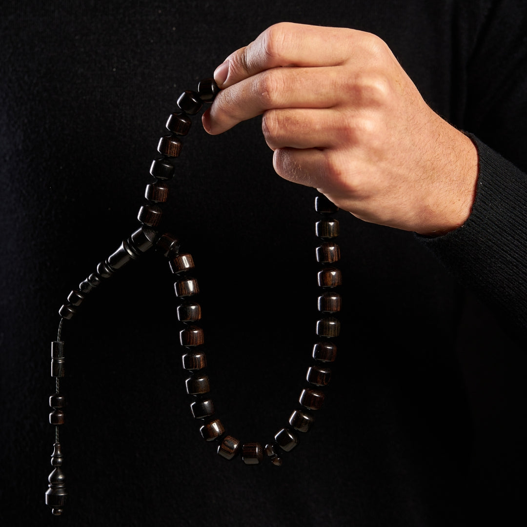 The Connoisseur Sibha: Luxurious Ebony Wood (Pomme Edition), 33 Beads, 13mm