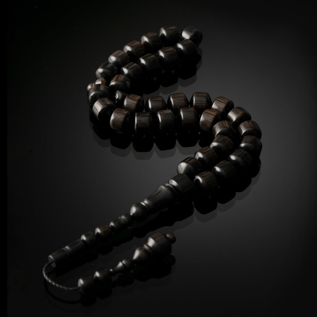 The Connoisseur Sibha: Luxurious Ebony Wood (Pomme Edition), 33 Beads, 13mm