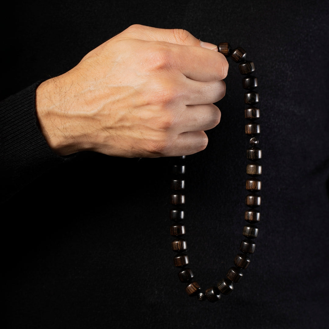The Connoisseur Sibha: Luxurious Ebony Wood (Pomme Edition), 33 Beads, 13mm