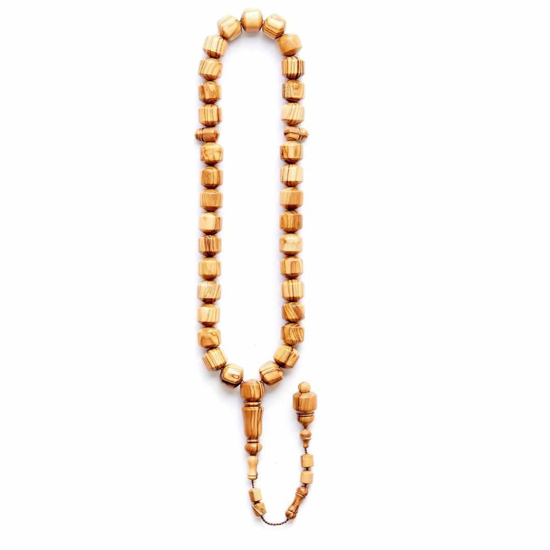The Connoisseur Sibha: Grained Olive Wood (Pomme Edition), 33 Beads, 13mm