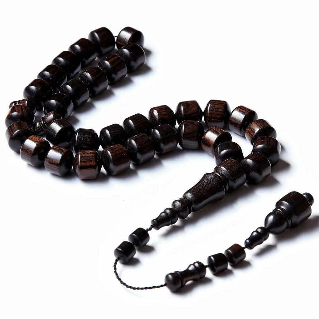 The Connoisseur Sibha: Luxurious Ebony Wood (Pomme Edition), 33 Beads, 13mm