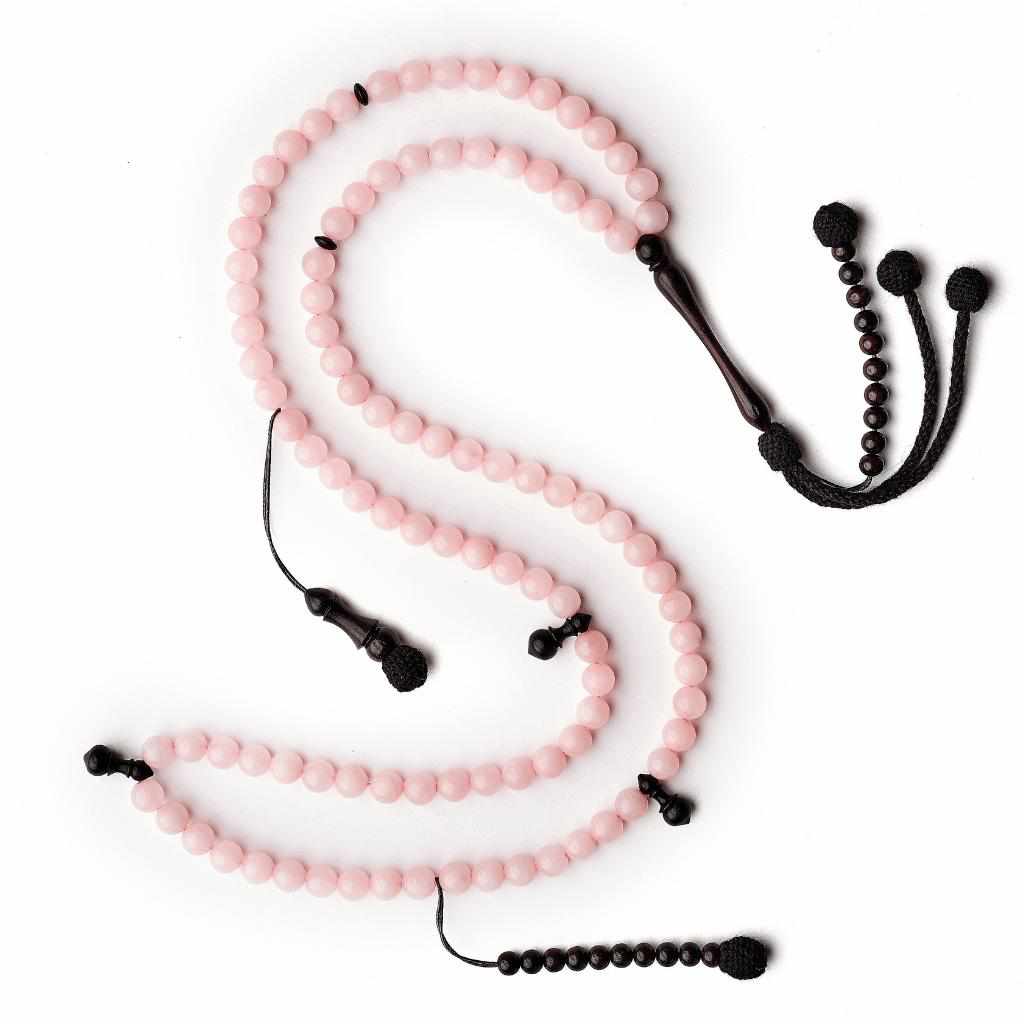 Delicate Rose Quartz Gemstones - Africana Collection - The Lady - 100 Beads-Islamic Prayer Beads- Tasbih-Misbah-سبحة-مسبحة-BasmalaBeads-Basmala