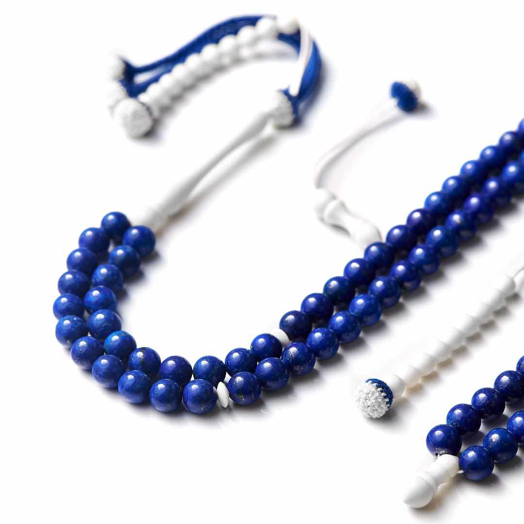 The One-Million Sibha: Lapis Lazuli and Dromedary - 100 Beads, 8mm