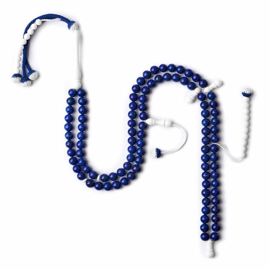 The One-Million Sibha: Lapis Lazuli and Dromedary - 100 Beads, 8mm