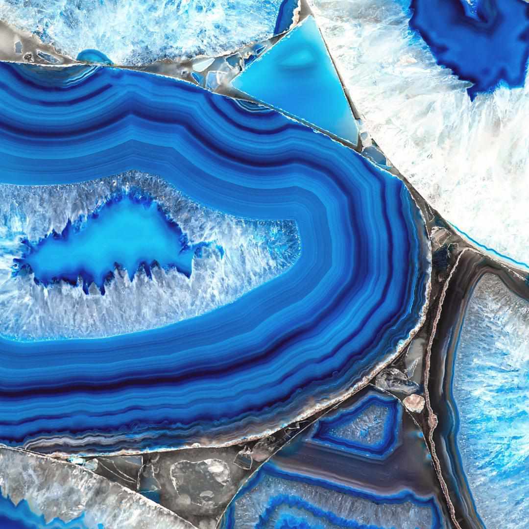 The Seeker Sibha: Blue Aqeeq - 99 Beads, 8mm