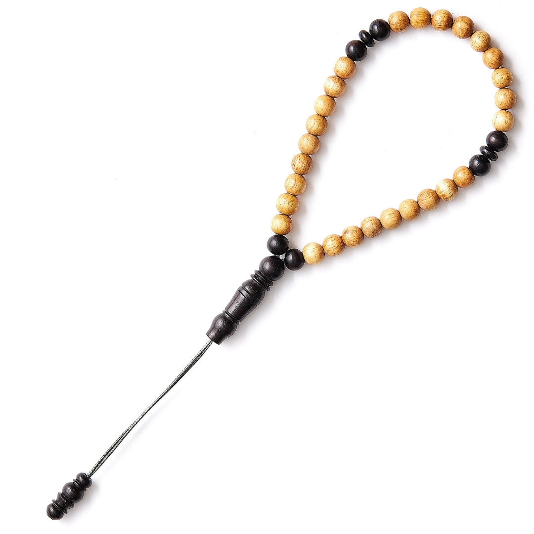 The Traveller Sibha Bracelet: Ebony Sapwood - 33 Beads, 5mm