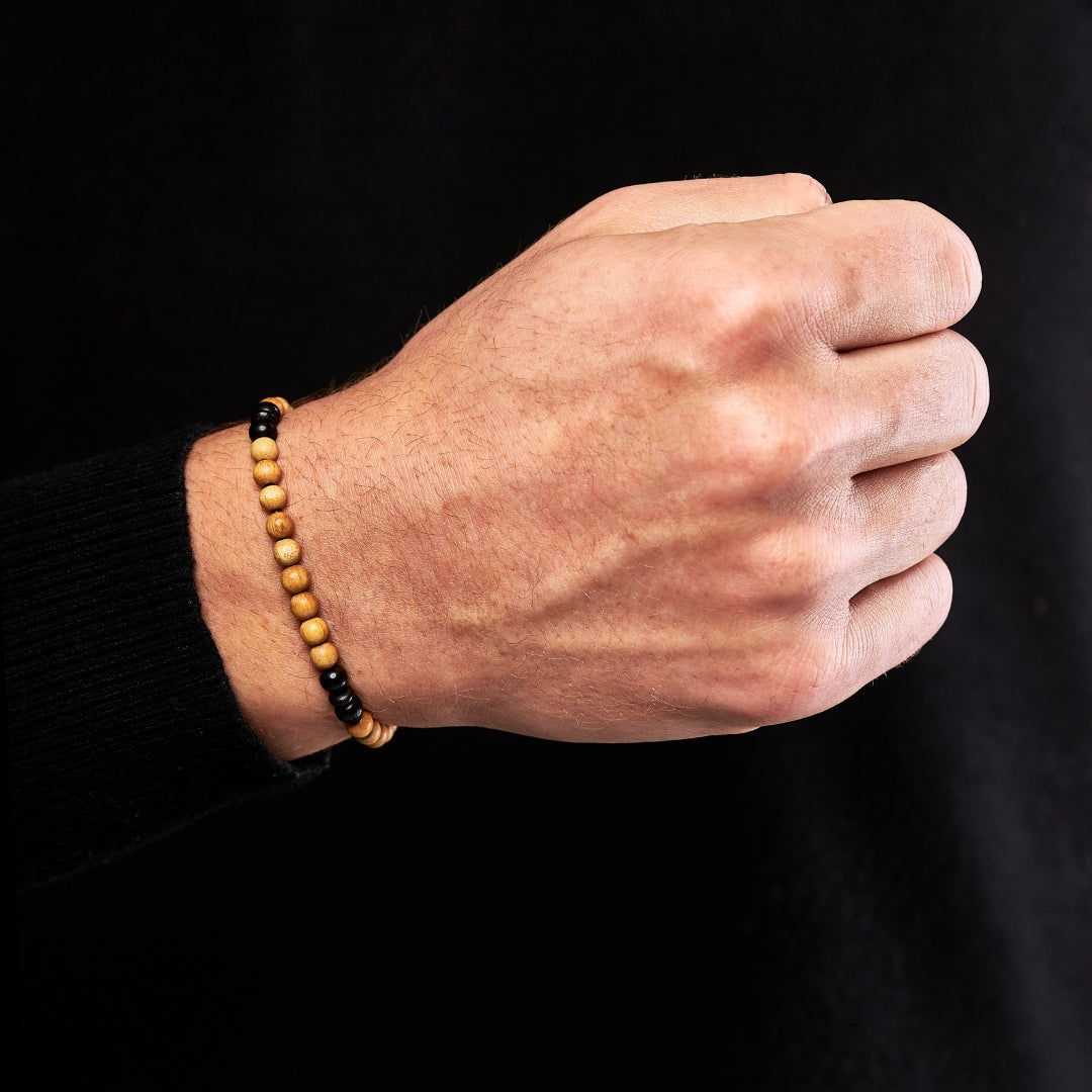 The Traveller Sibha Bracelet: Ebony Sapwood - 33 Beads, 5mm