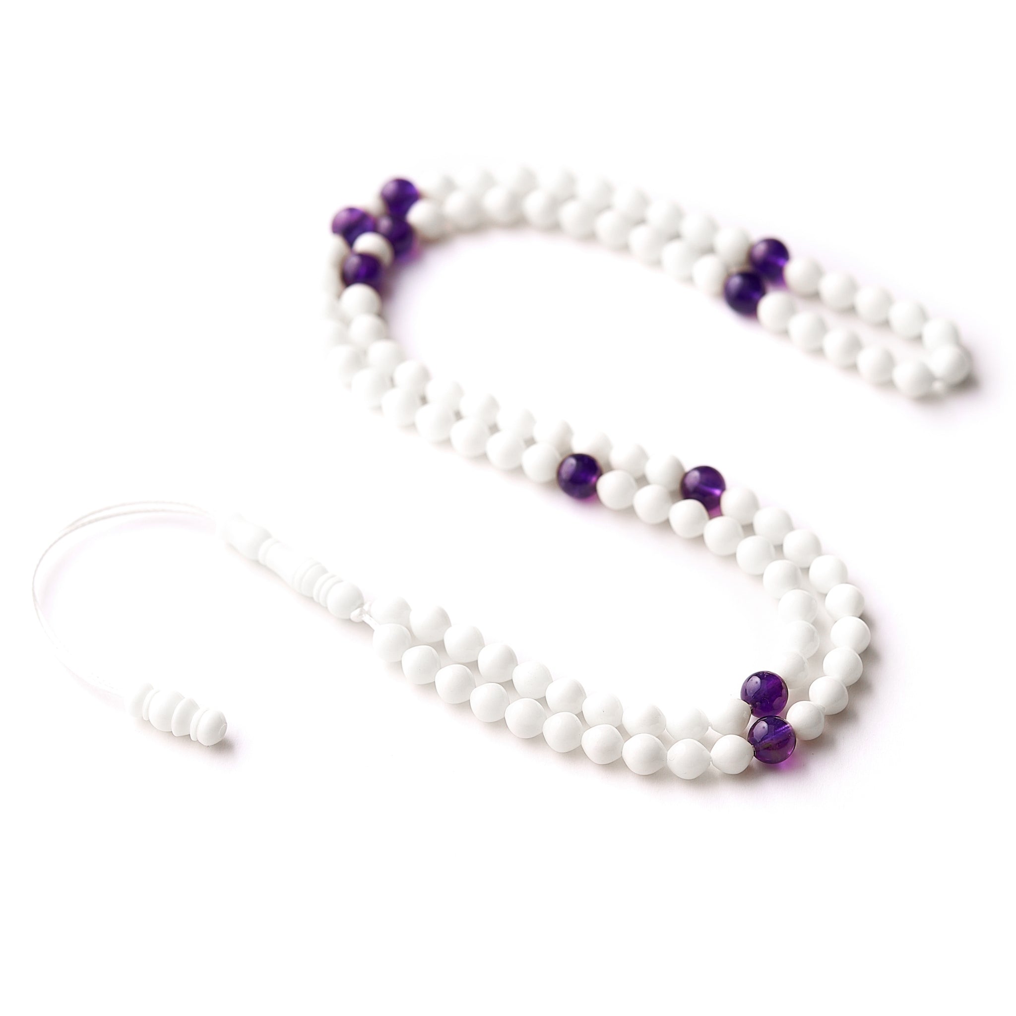 The Traveller Sibha Bracelet: Amethyst & Dromedary - 99 Beads, 5.5mm