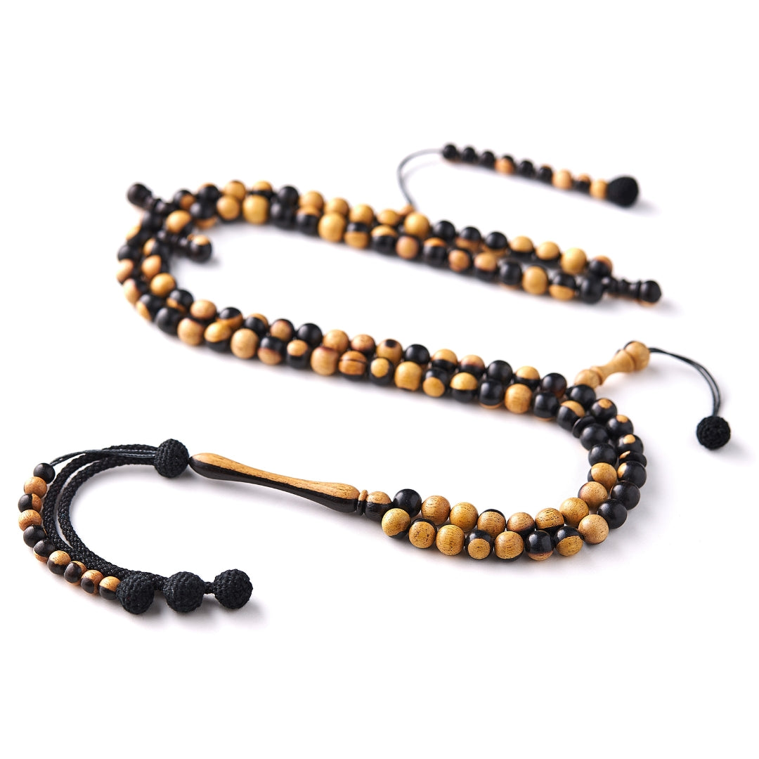 The Mosaic Sibha: Exotic Mosaic Ebony - 100 Beads, 8mm