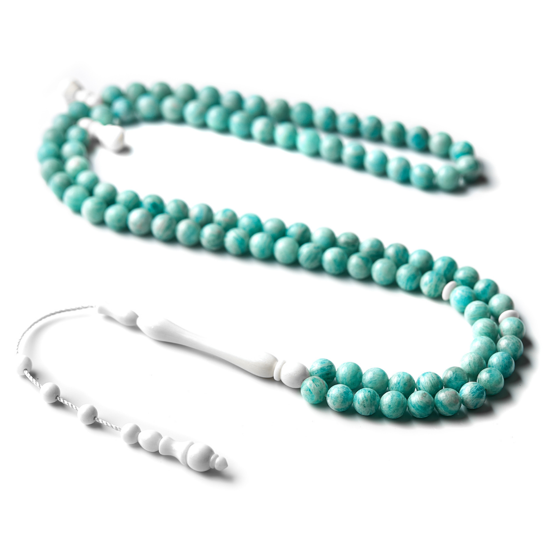 The Oceana Sibha: Amazonite and Dromedary - 99 Beads, 8mm