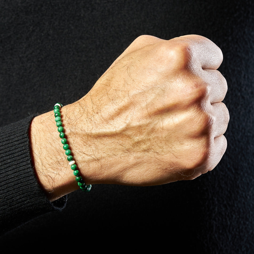 The Traveller Sibha Bracelet: Malachite and Dromedary - 33 Beads, 5mm