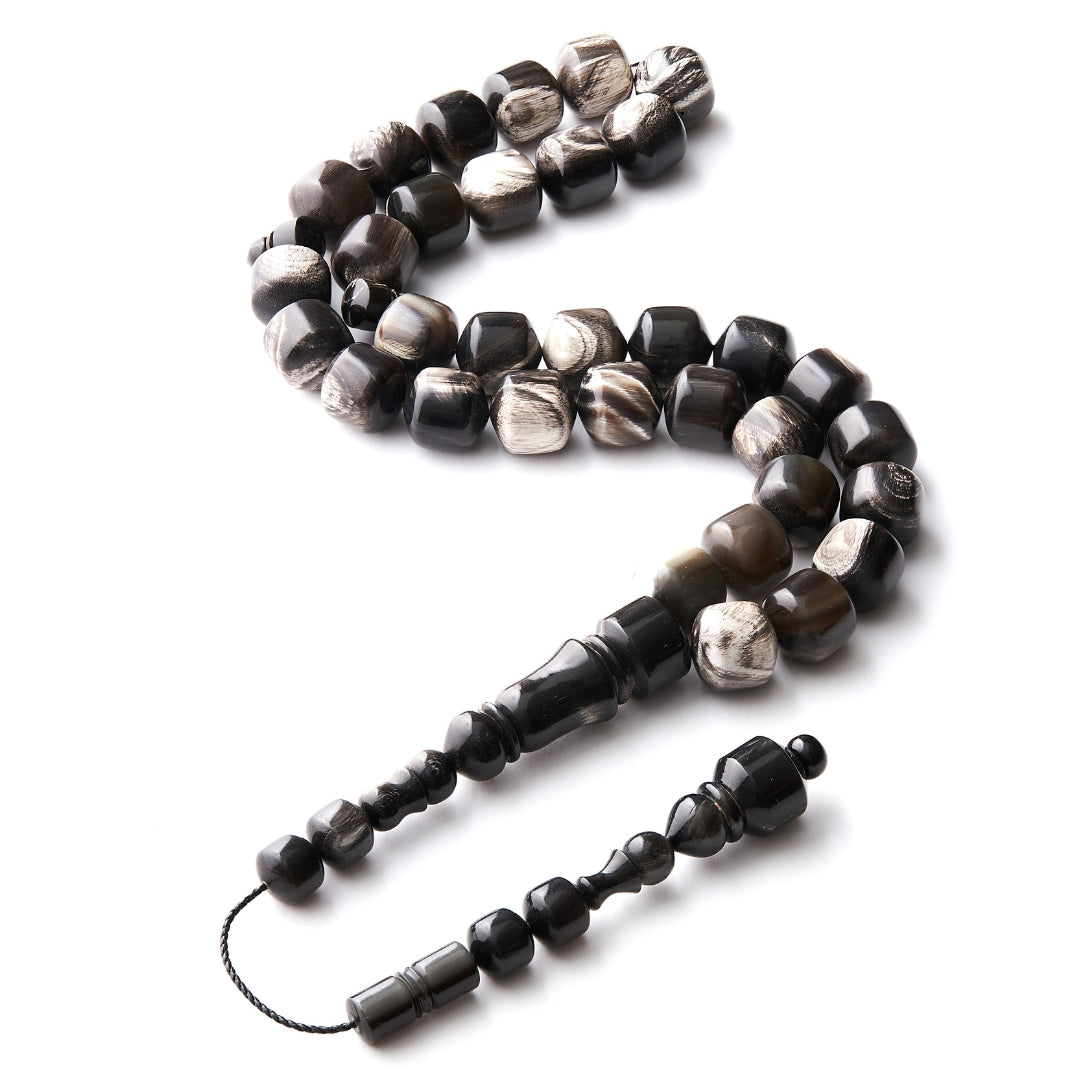 The Connoisseur Sibha: Marbled Bubalus (Pomme Edition), 33 Beads, 13mm