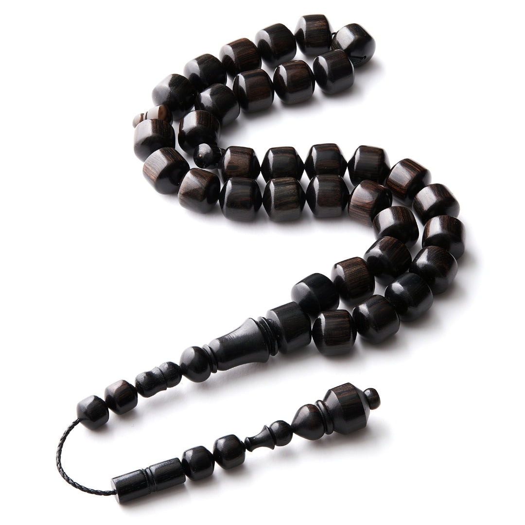 The Connoisseur Sibha: Luxurious Ebony Wood (Pomme Edition), 33 Beads, 13mm