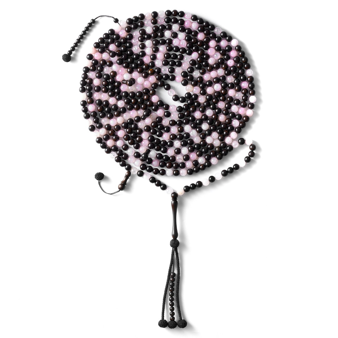 The 25 Million Sibha - Rose Quartz & Ebony - 500 Beads, 8mm