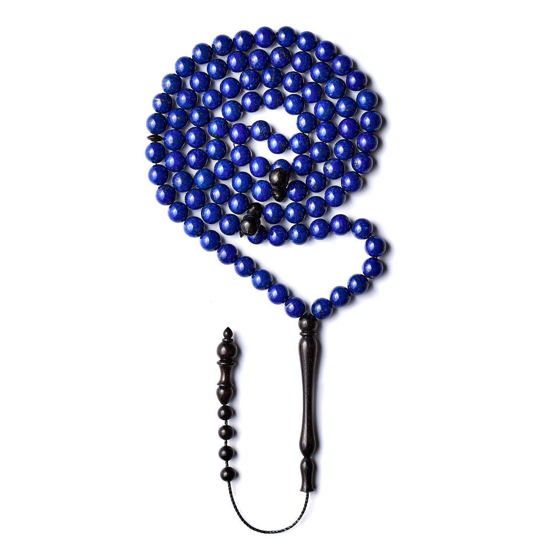 The Celestial Sibha - Lapis Lazuli and Ebony - 99 Beads, 8mm