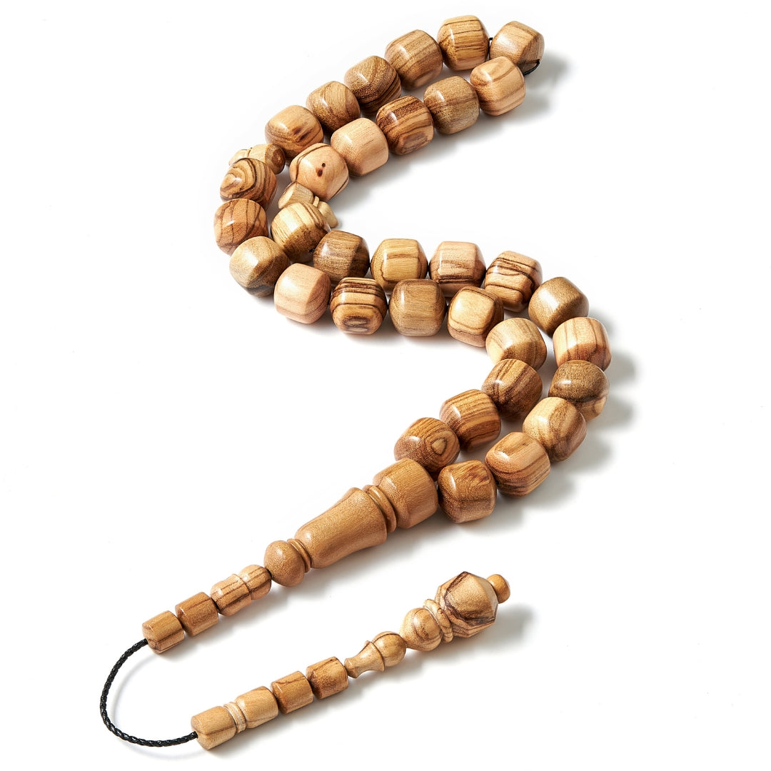 The Connoisseur Sibha: Grained Olive Wood (Pomme Edition), 33 Beads, 13mm